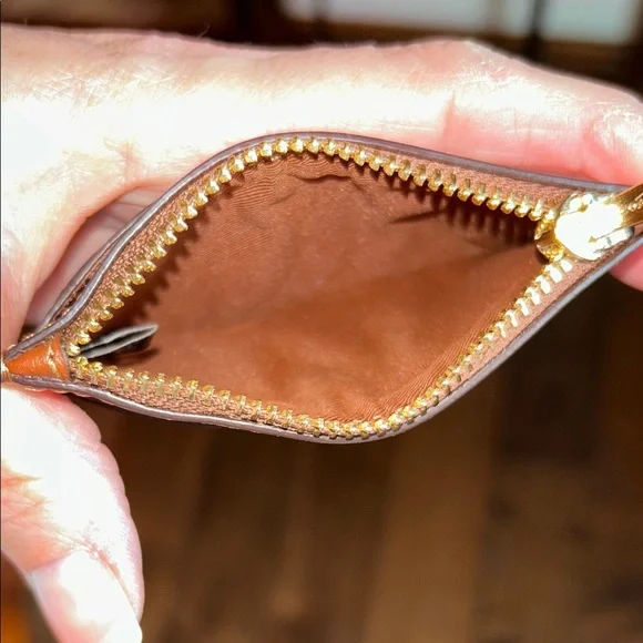 Coach Tan and Brown Card Holder with Colorful Logo - Picture 6 of 7